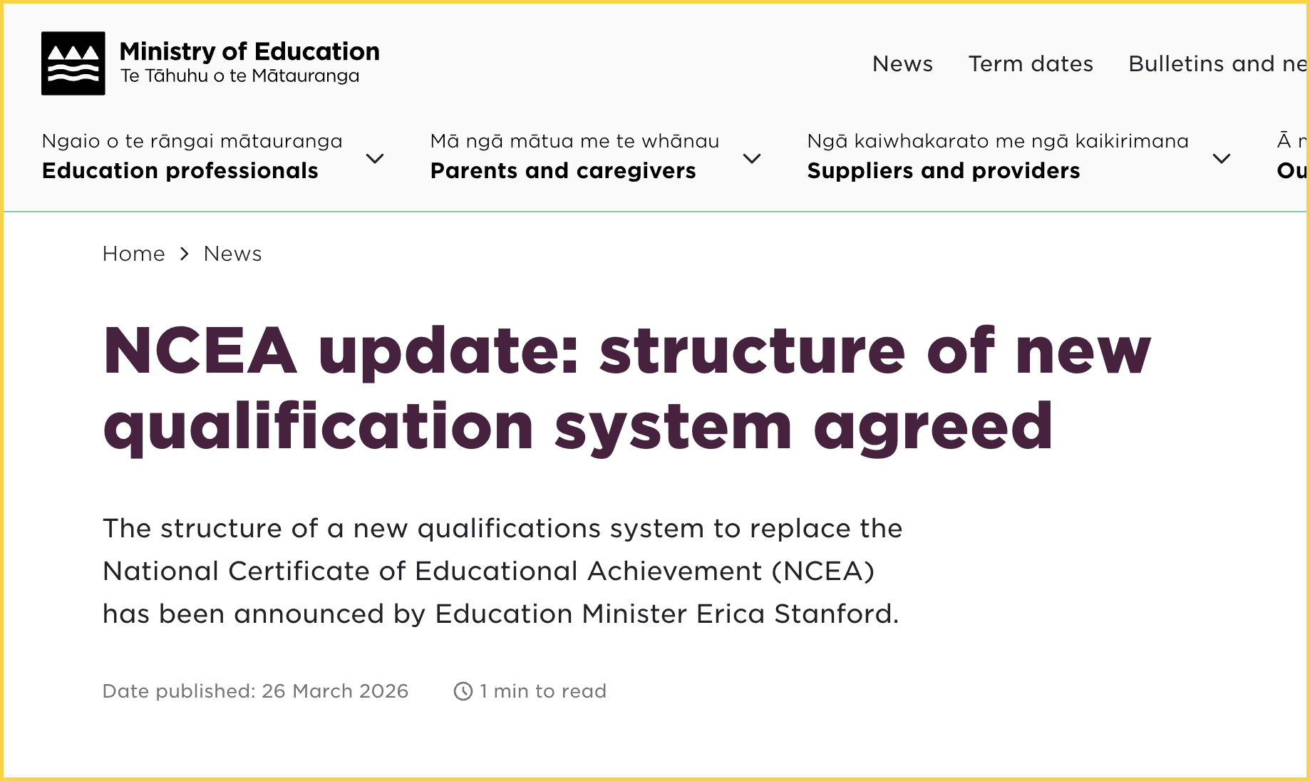 [NZ] NCEA Is Changing: No More Levels, No More Credits