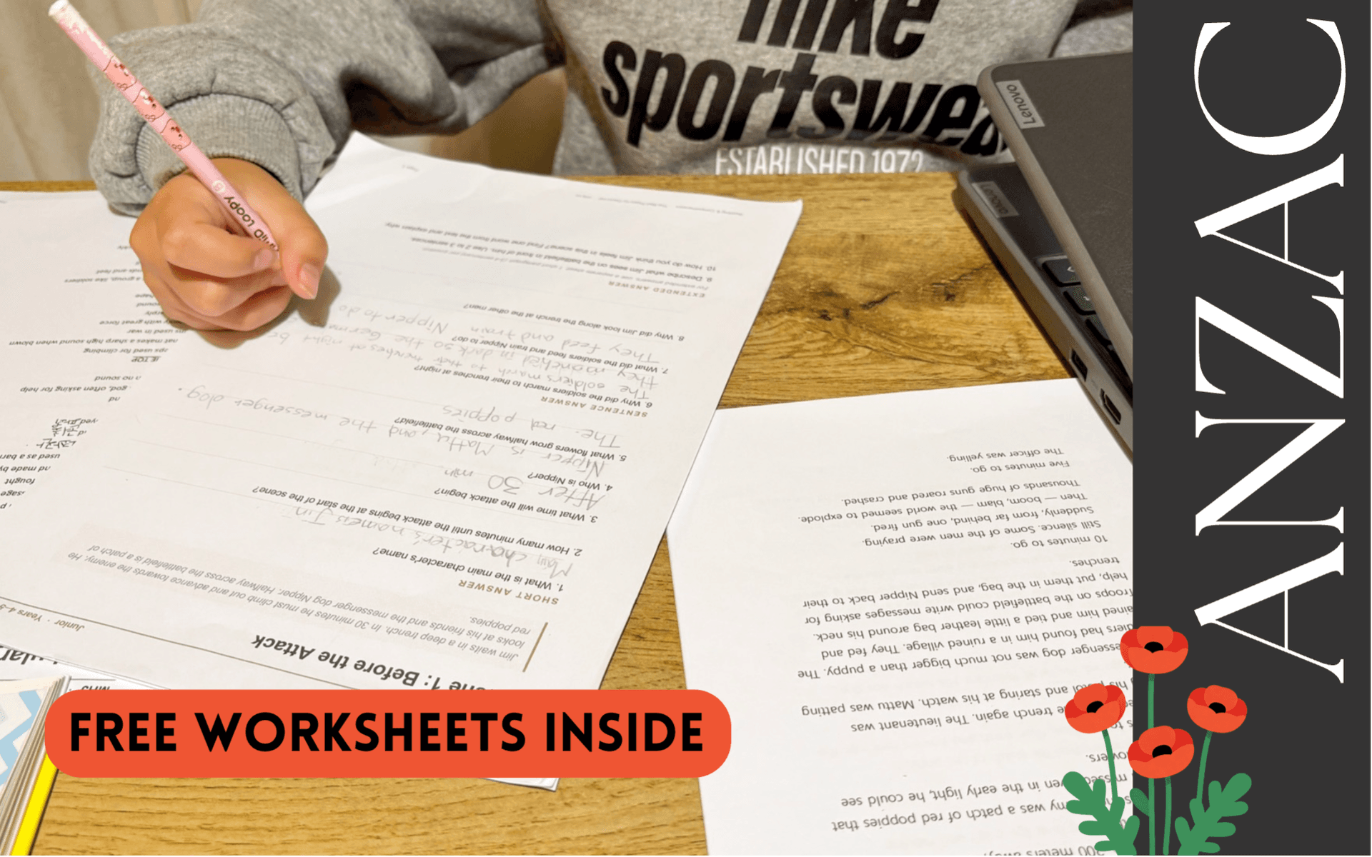 Anzac Home Learning : The Red Poppy