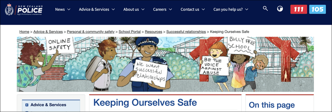 Keeping Ourselves Safe programme materials at school